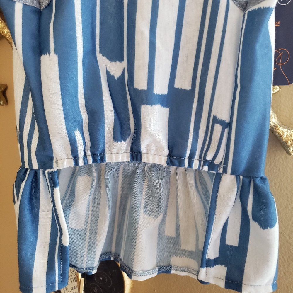 Print Dog Dress Blue Brand New - Picture 7 of 8